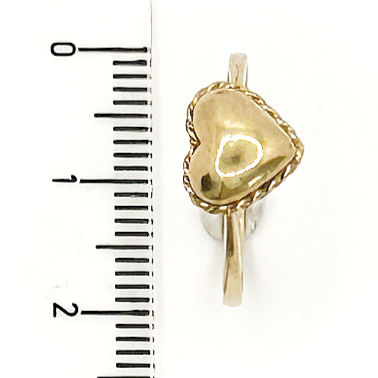 Thumbnail: Vintage 9 Carat Gold Puffy Heart Ring
