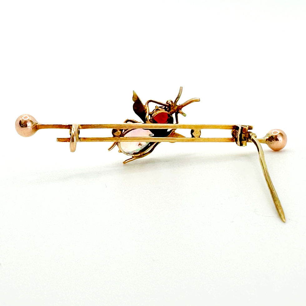 Thumbnail: Antique 15 Carat Gold Edwardian Opal Insect Brooch