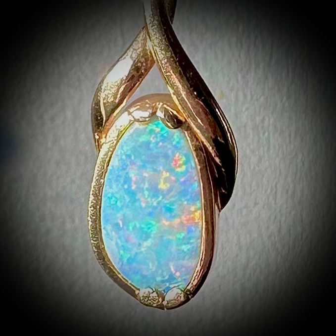 Thumbnail: 14 Carat Gold Opal Doublet Pendant with 9 Carat Gold Chain