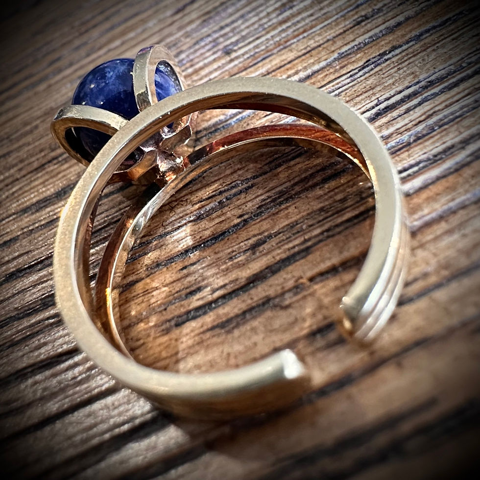 Thumbnail: Vintage 18 Carat Gold & Interchangeable Gemstone Bead Ring
