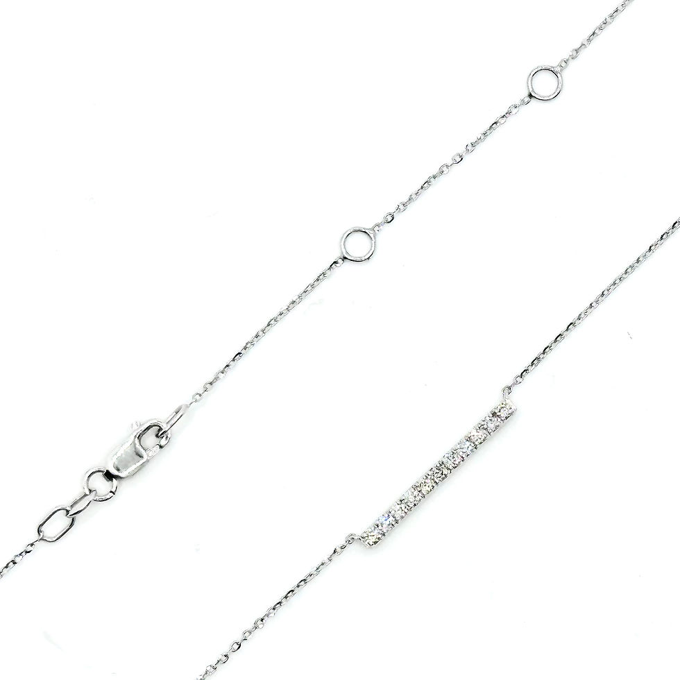Thumbnail: 9 Carat White Gold & Diamond Bar Necklace