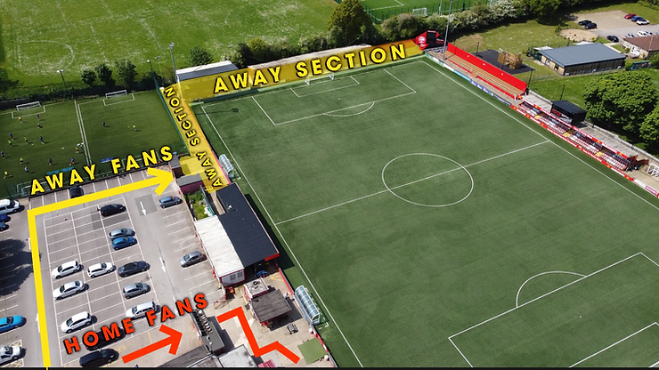 Away Entrance/Section is indicated in yellow