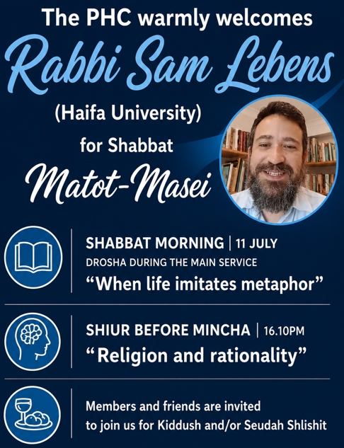 Rabbi Lebens at the PHC for Shabbat Matot-Masei