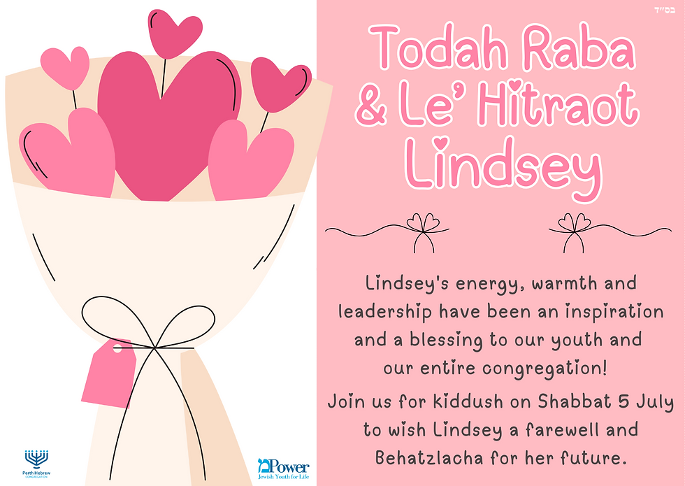 Lindsey's Farewell Kiddush