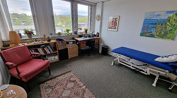 Interiør i behandlingsrom hos psykomotorisk fysioterapeut Jorunn Lien