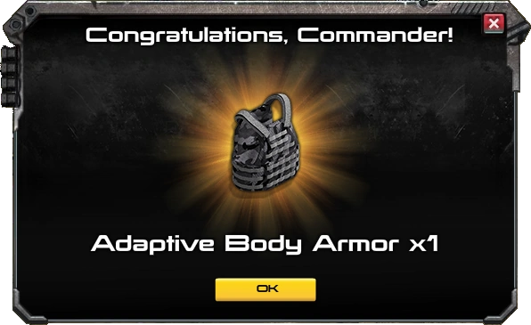The ( R ) War Commander Adaptive Body Armor requires a Level ? Workshop to be Unlocked. Benefits of the War Commander ( R ) Adaptive Body Armor