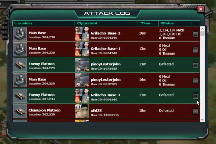 War Commander Bases | Attack Log Not Loading Q: War Commander Attack Log Not Loading This War Commander account does not qualify for support because