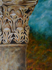 Papers applied to surface, then acrylic and mediums