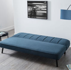 Suede blue sofa bed 
