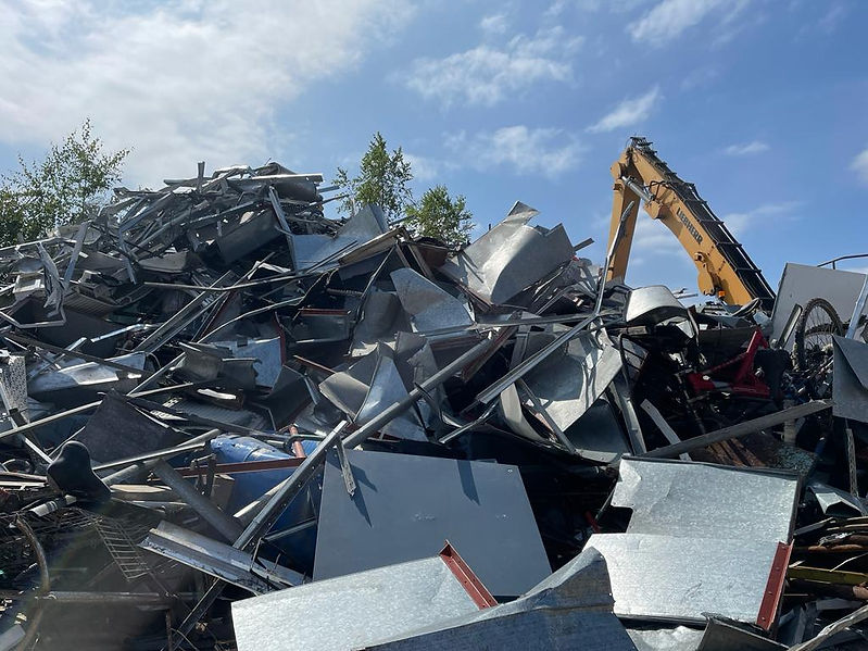 Scrap yard pile of metal