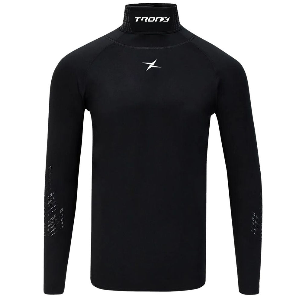 Thumbnail: TronX Long Sleeve Youth Hockey Cut-Resistant Neck Guard Protect Base Layer Shirt