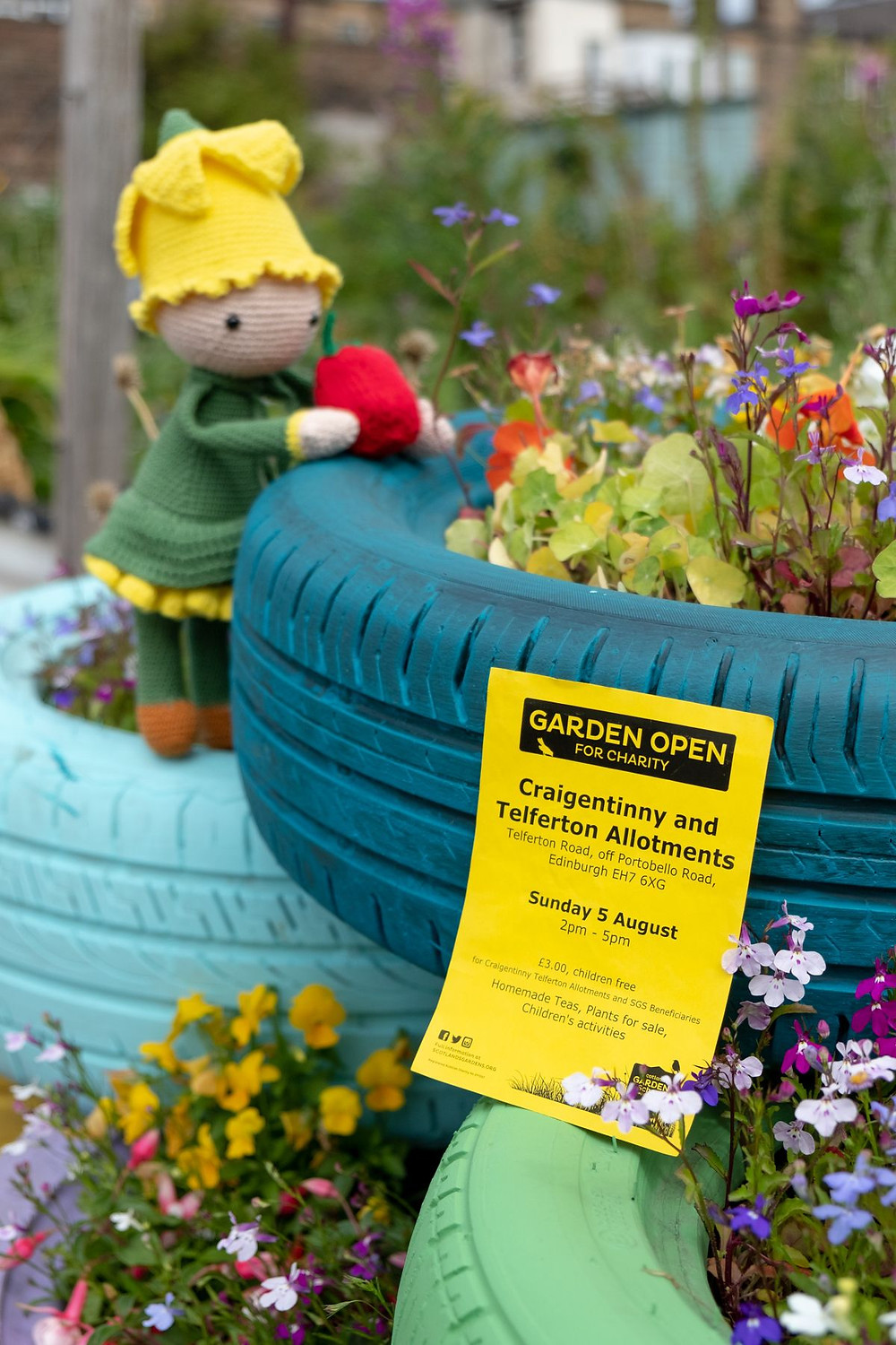 Open Day flyer and our new allotment mascot