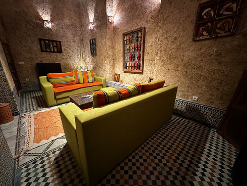 le salon cosy du Dar El Assad à Fès