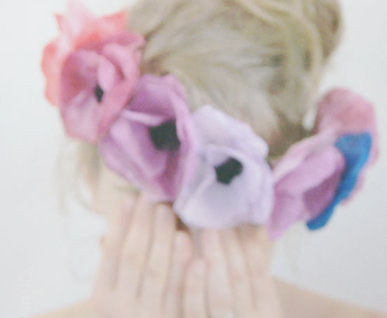 Couronne anémones papier