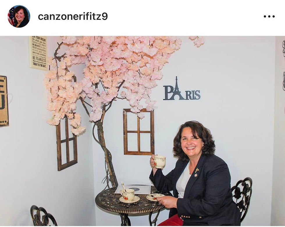 Senator Patricia Canzoneri-Fitzpatrick in the "Paris" room at Snap Scene