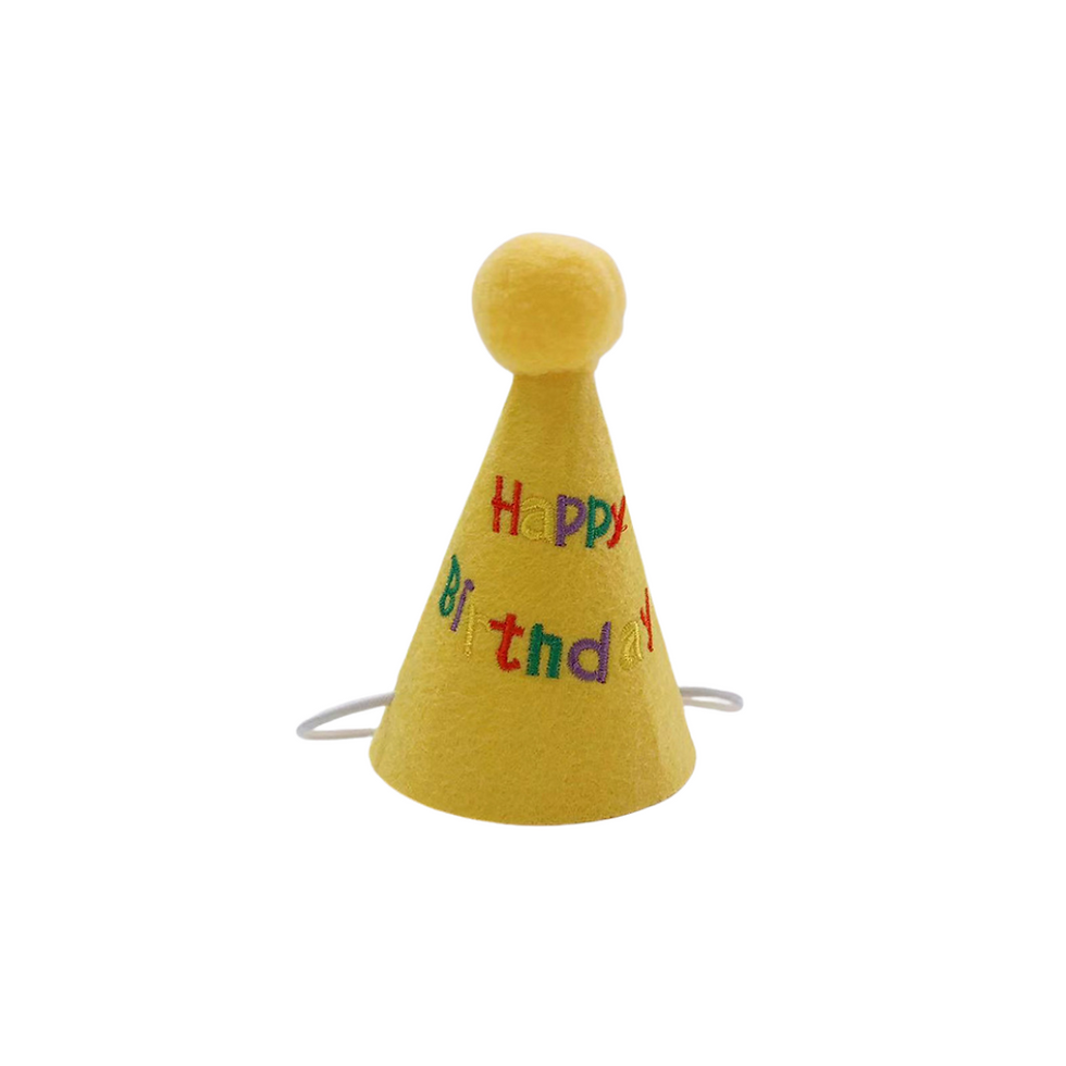 Thumbnail: Happy Birthday Pet Party Hat – Handmade Embroidered Design