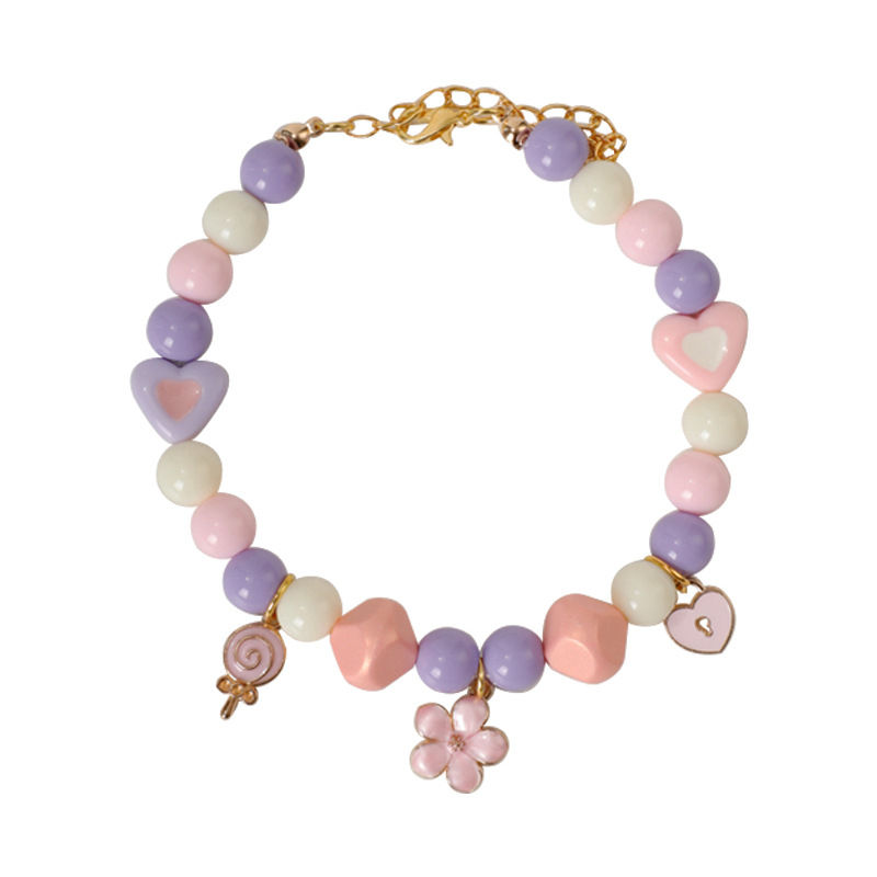 Thumbnail: Creamy Style Pet Beaded Necklace – Decorative Collar