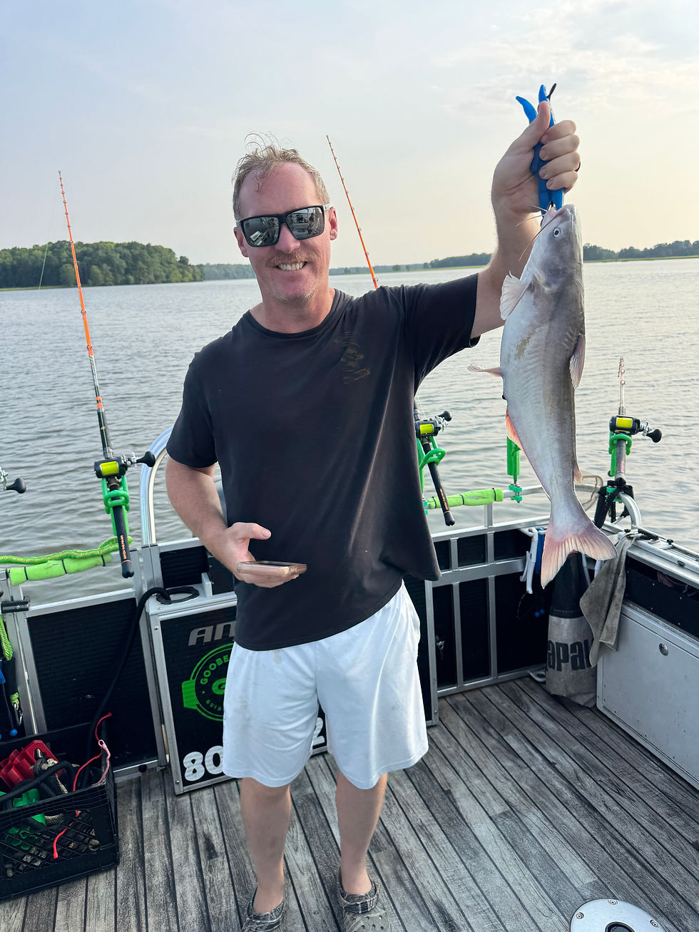 Blue Catfish caught with Goober Time Guide Service on the Chickahominy River