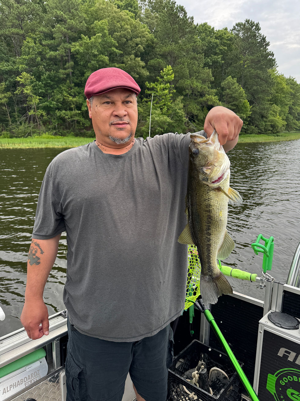 3.5 lb largemouth bass caught on Lake Chesdin with Goober Time Guide Service