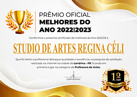 Certificado Melhor Professora de Artes