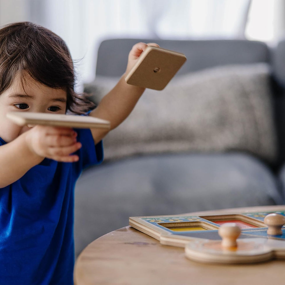 Thumbnail: Melissa & Doug First Shapes Jumbo Knob Wooden Puzzle - Wooden Peg Chunky Baby P