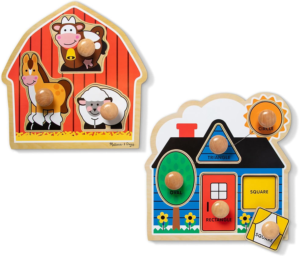 Thumbnail: Melissa & Doug First Shapes Jumbo Knob Wooden Puzzle - Wooden Peg Chunky Baby P