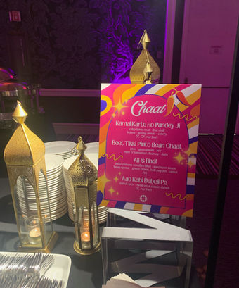 Bollywood themed Signage for Menus
