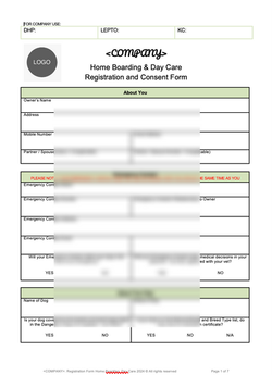 dog boarding templates