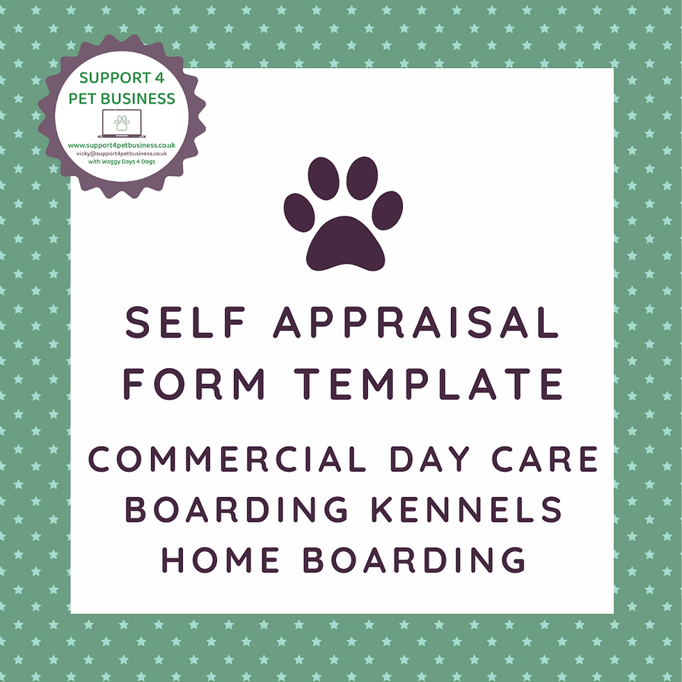 Dog Home Boarder Self Appraisal Form Template