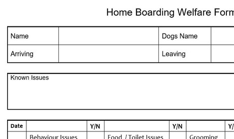 Dog Home Boarding Templates &amp; Form Packs | Waggy Days 4 Dogs | UK