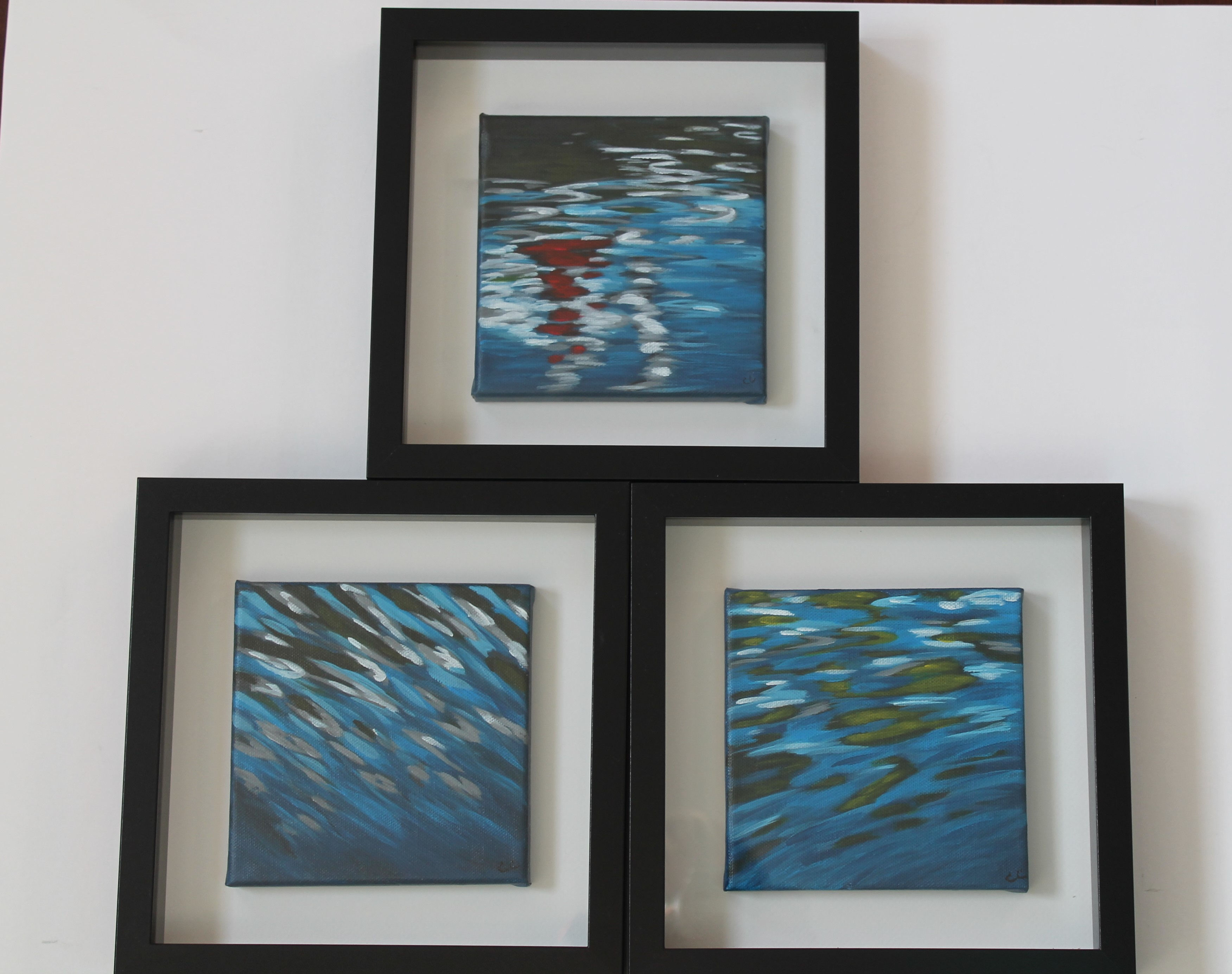 Water Studies Set of 3 Framed 6X6FS1