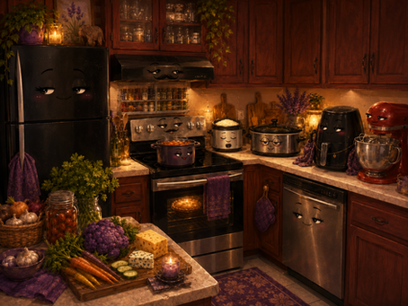 Whimsical kitchen with cheerful appliances