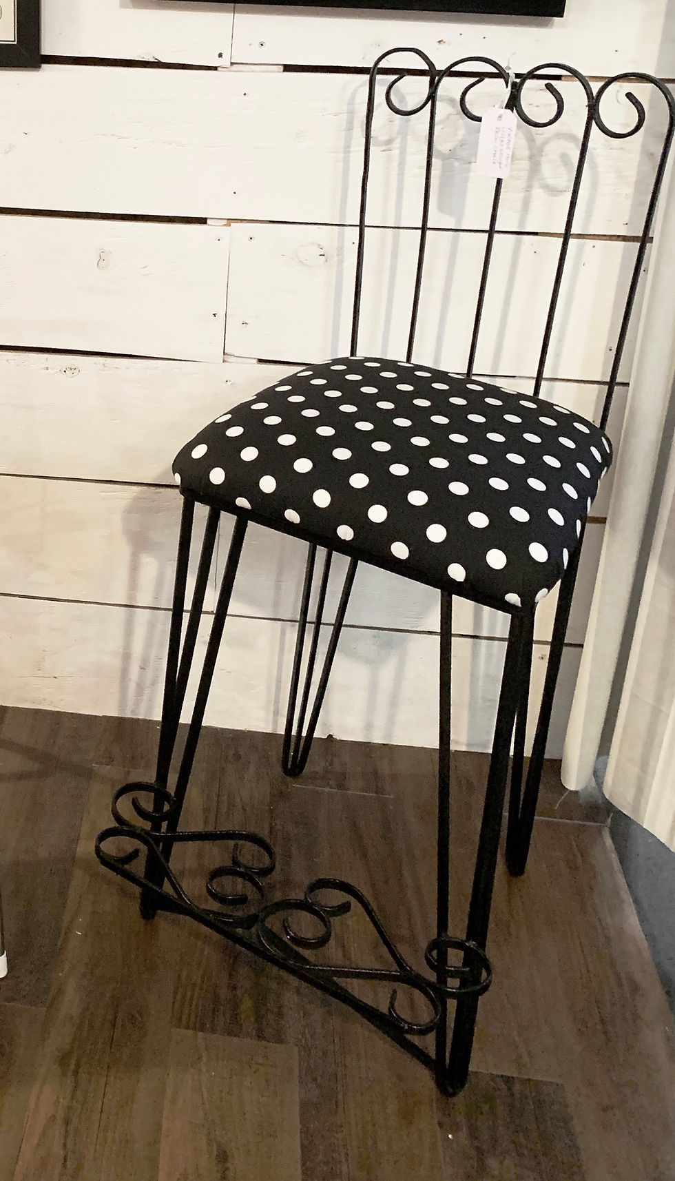 Thumbnail: Whimsical Vintage Hand Crafted Wrought Iron Chair  