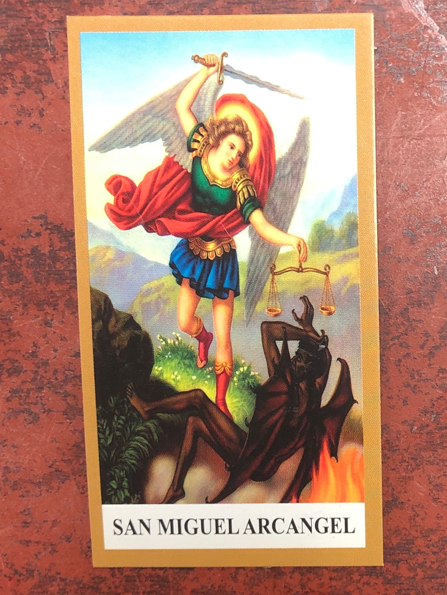 St. Michael the Archangel (San Miguel Arcangel) Prayer Card