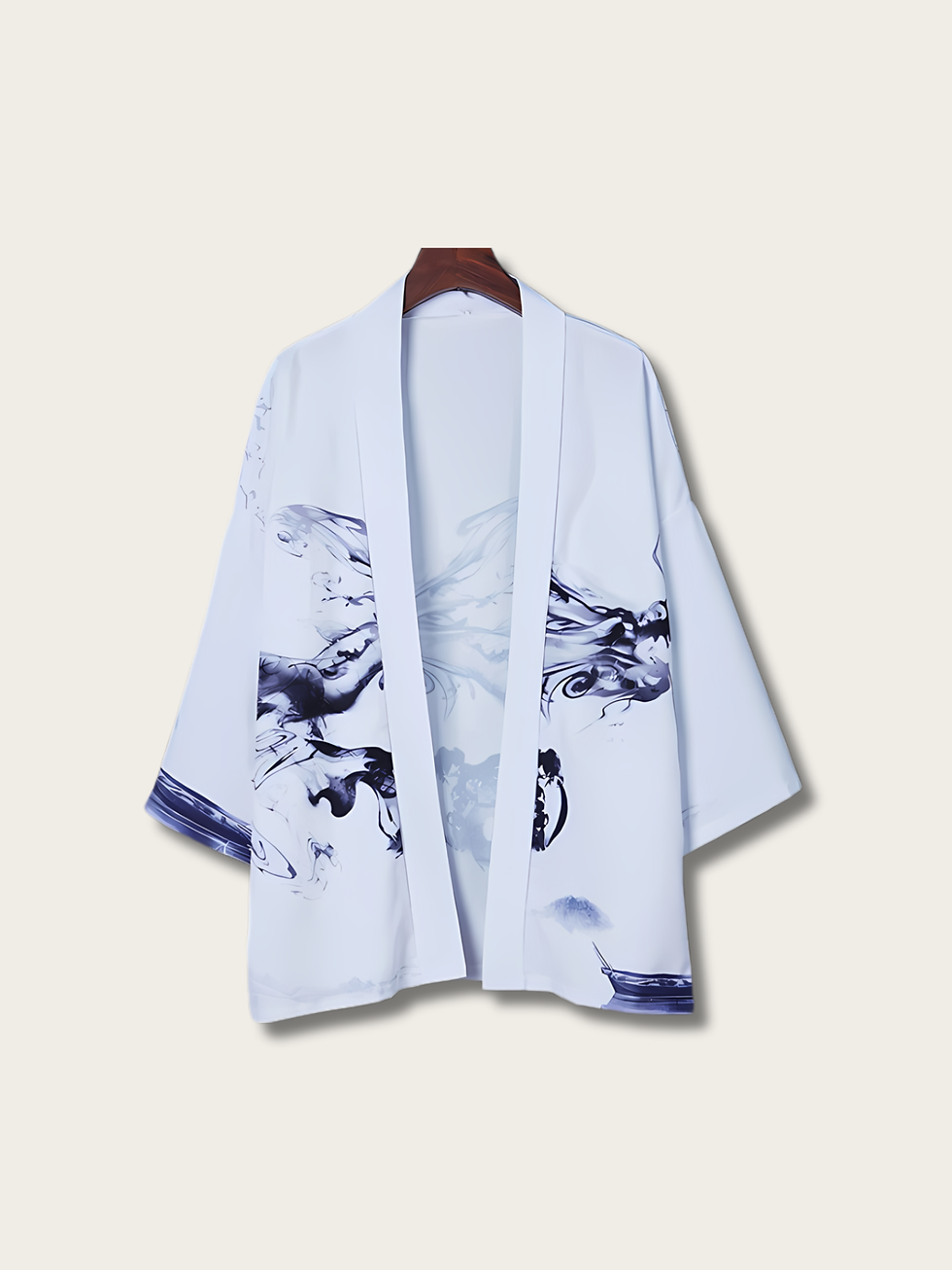 Dragon Ink Japanese Kimono Cardigan Front View