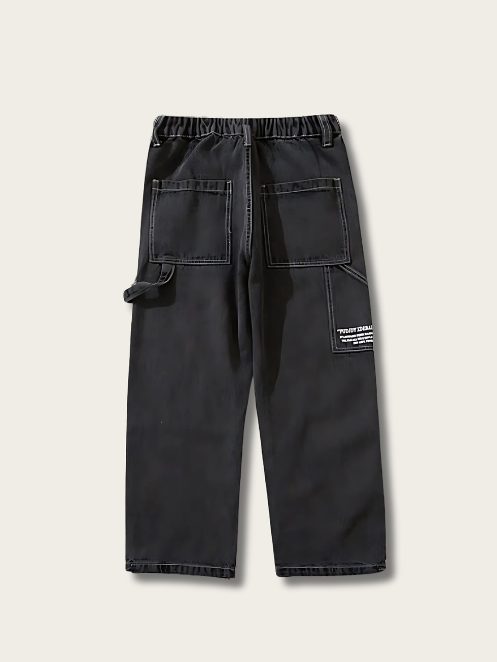Monochrome Stride Japanese Pants Back View