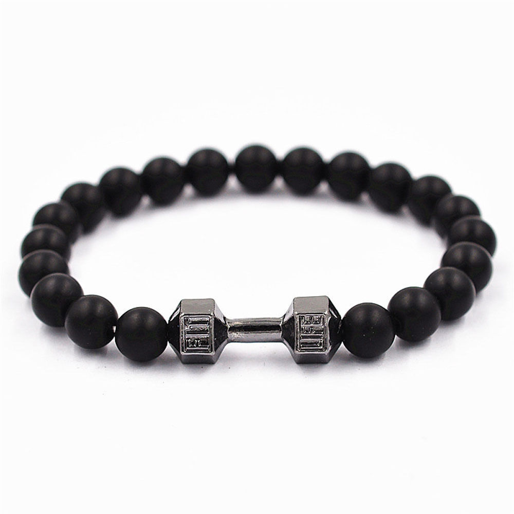 Pulsera Fitness Piedra Volcánica (Dije Oscuro)