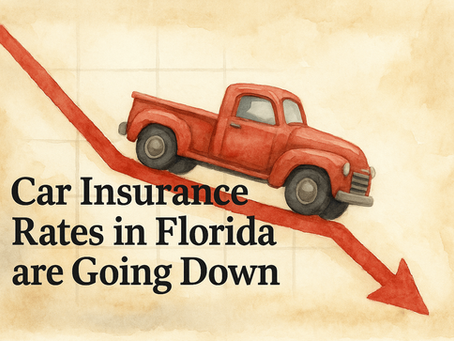 Graph showing Florida Car Insurance rates going down