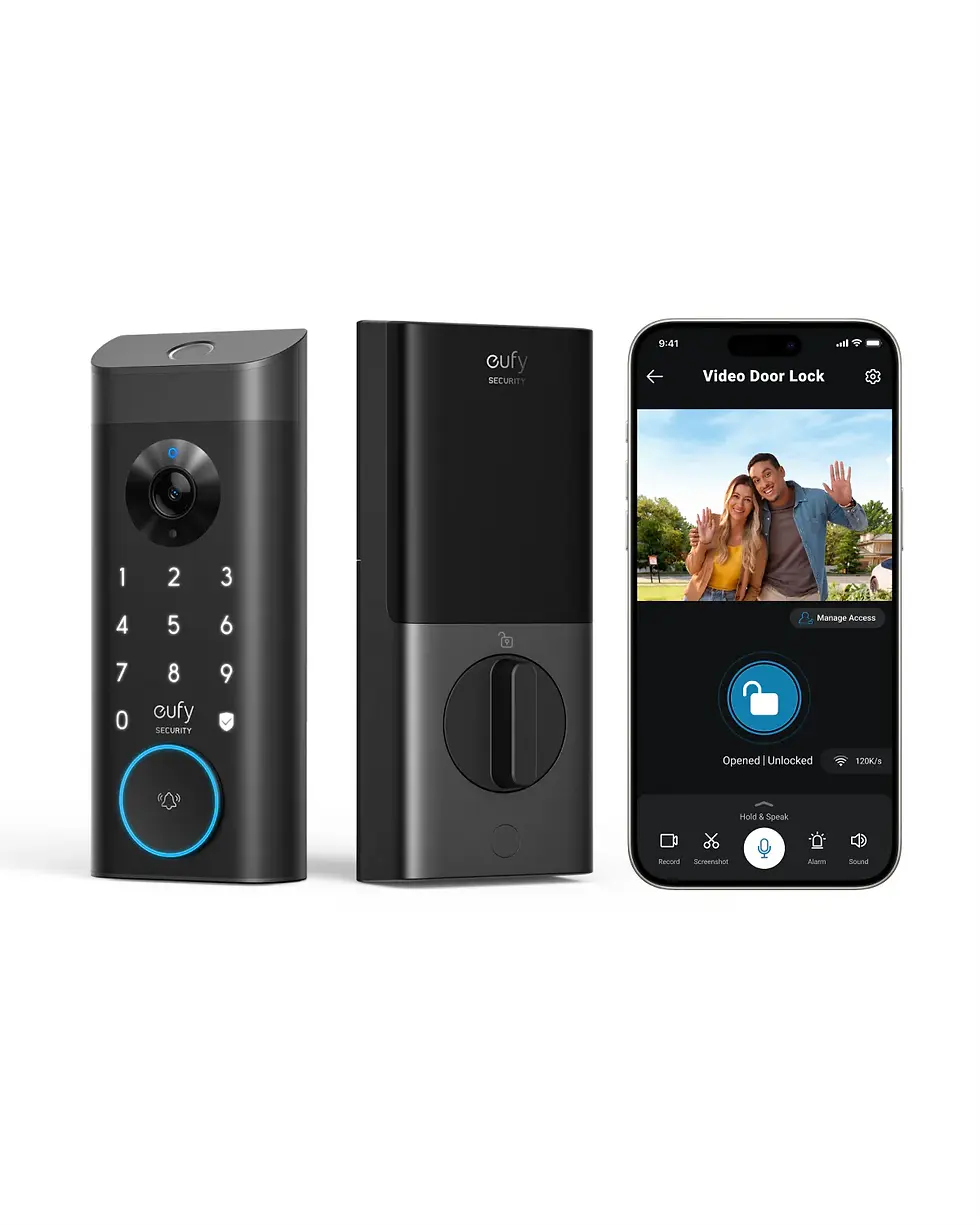 eufy smart lock with a built-in smart lock with camera, offering fingerprint door lock access and Alexa smart lock control