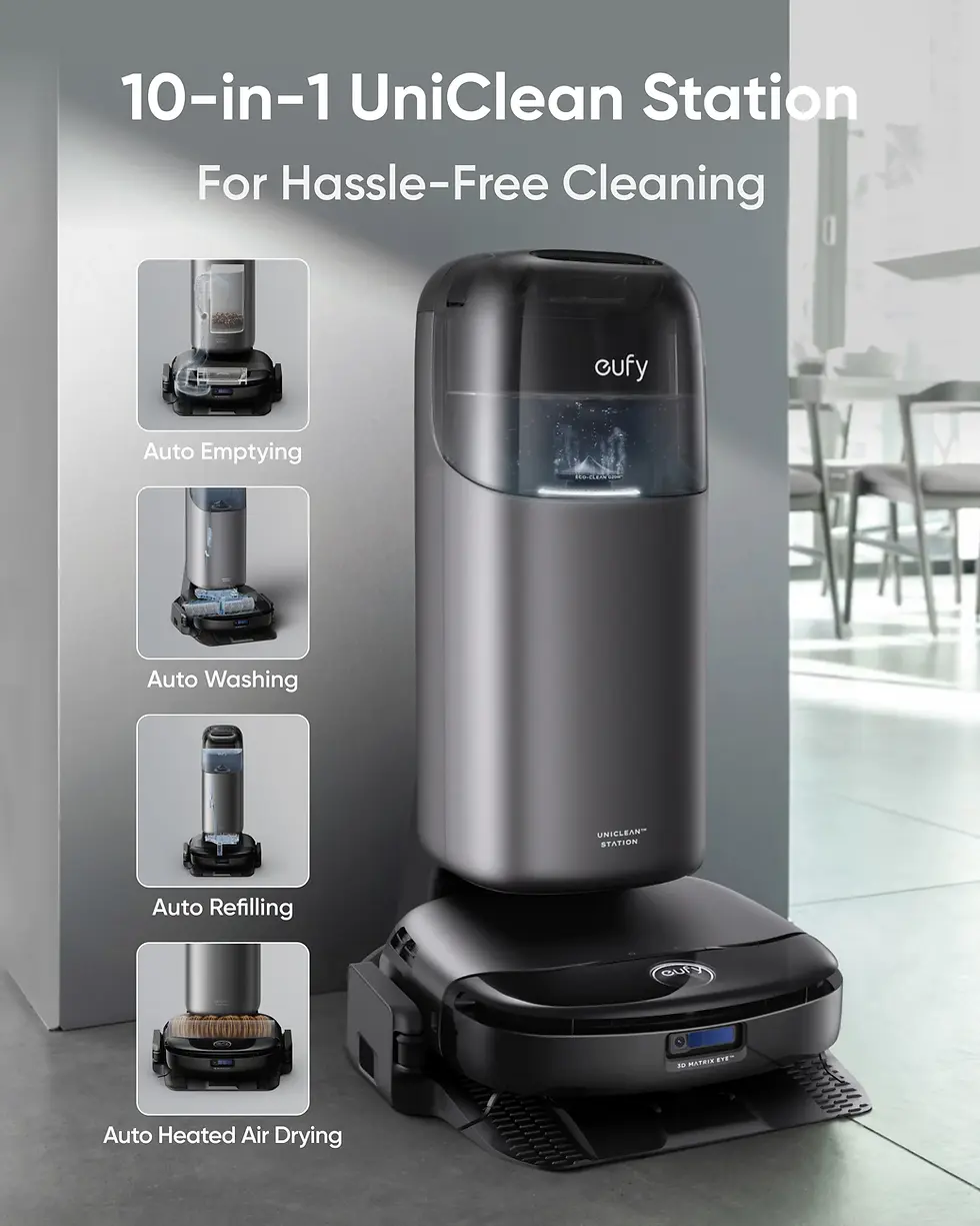 The eufy Vacuum Cleaner ensures a thorough clean with its Omni Robot Vacuum design, perfect for hard-to-reach corners.