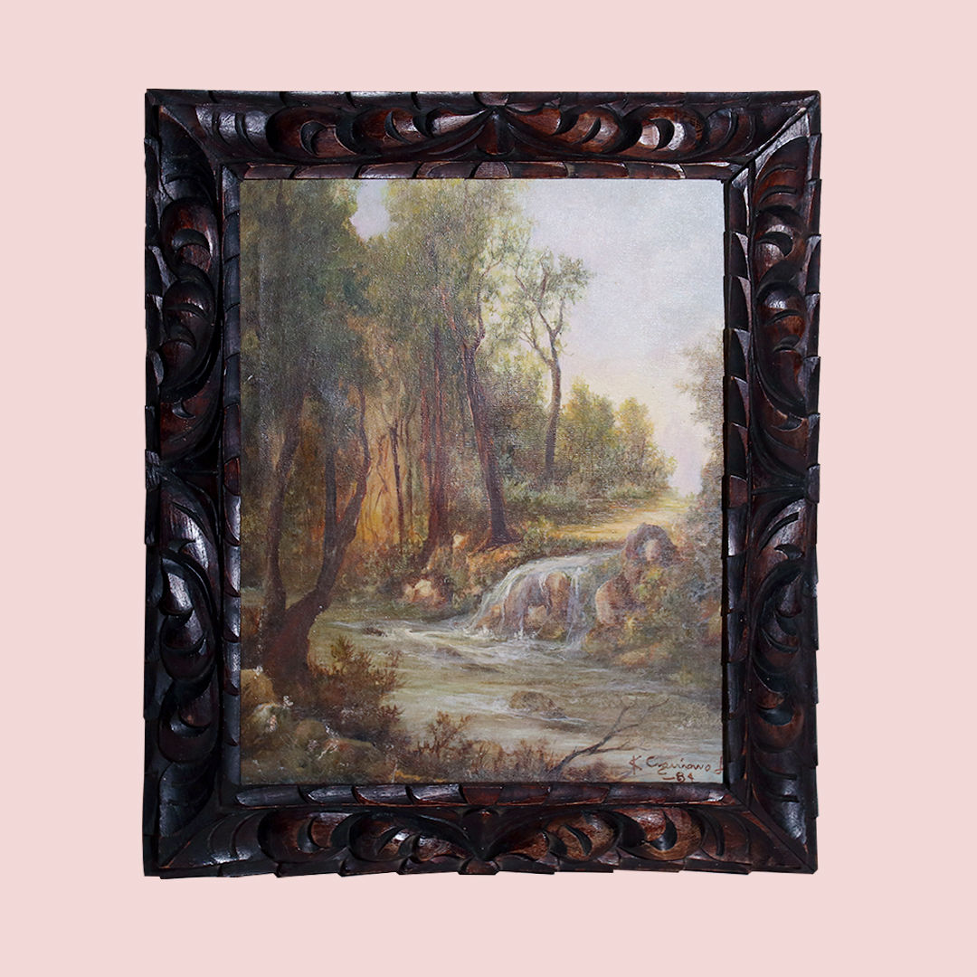 Antiguo cuadro de paisaje
