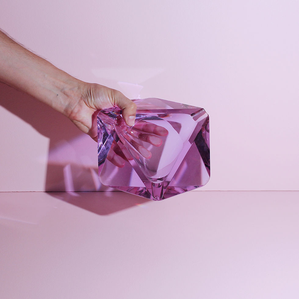 Miniatura: Cenicero de cristal lila