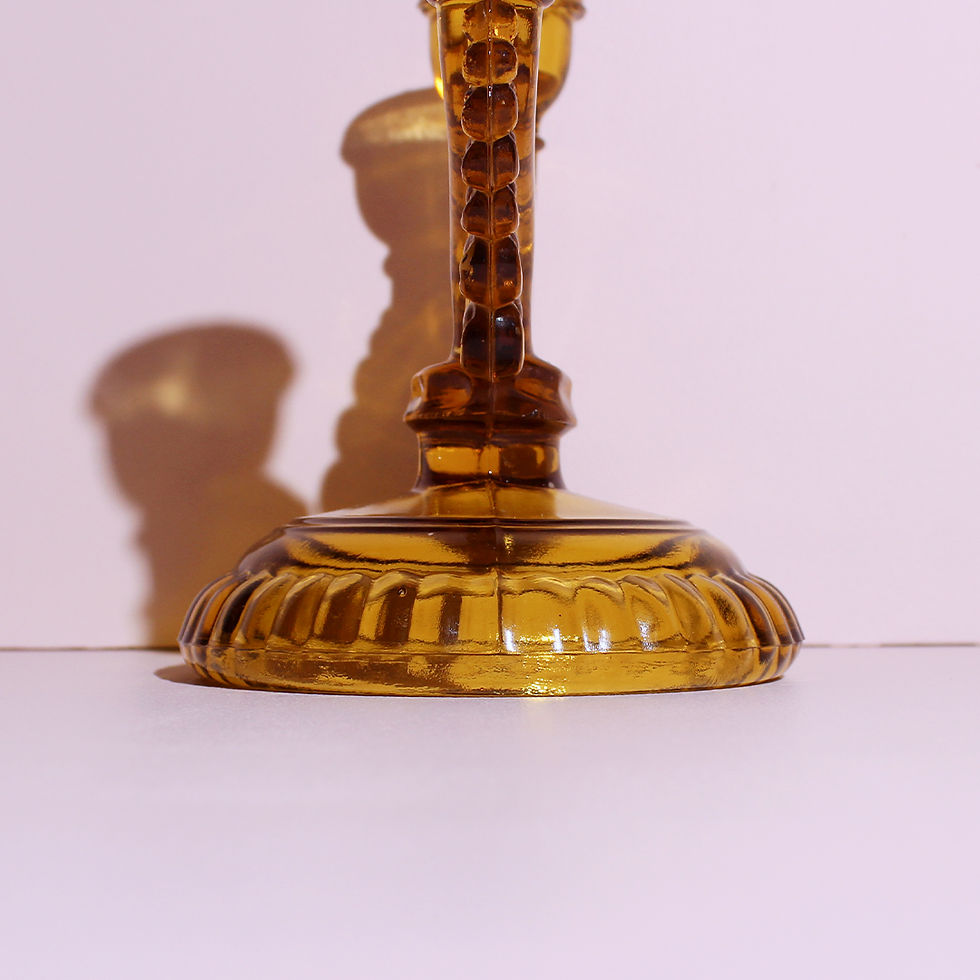 Miniatura: Candelabro de vidrio ámbar