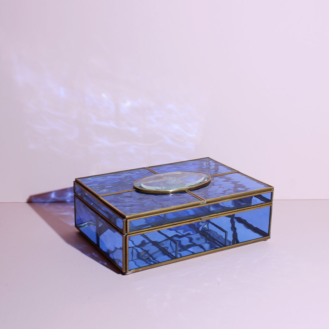 Alhajero de vidrio Azul