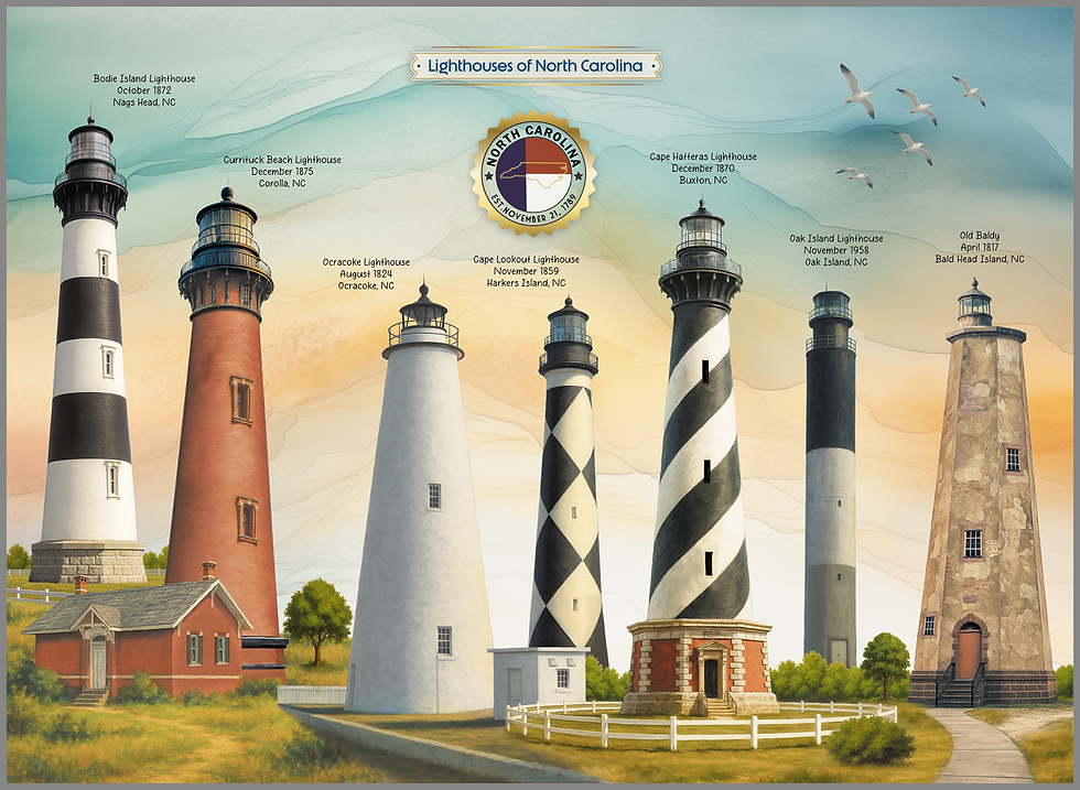 Thumbnail: Lighthouses of North Carolina Jigsaw Puzzle