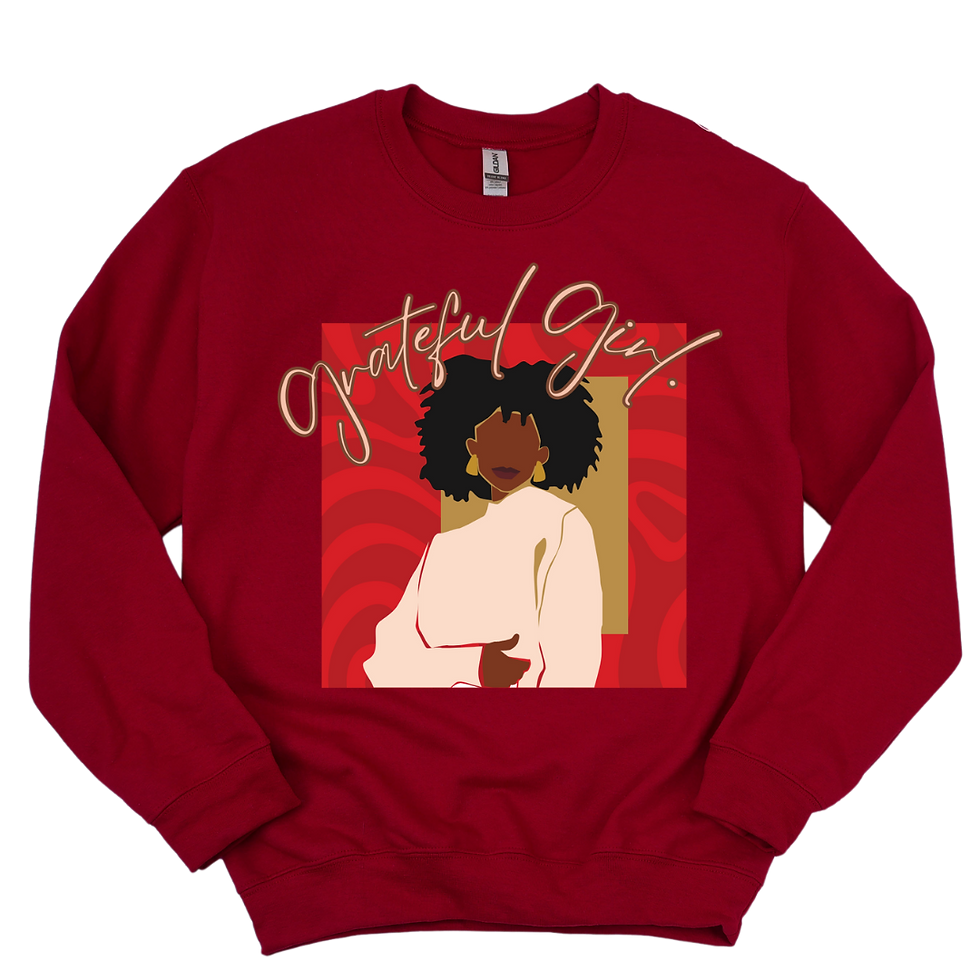 Thumbnail: Grateful Girl Sweatshirt (Red + Gold)