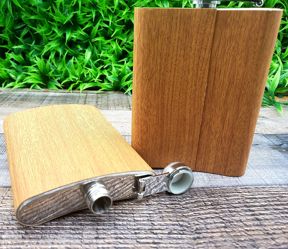 Thumbnail: 8oz Leather Wrapped Hip Flask