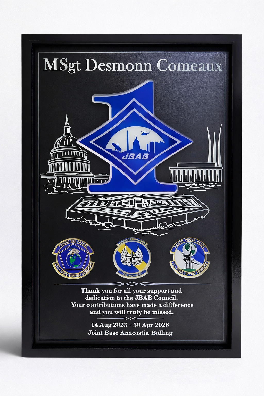 Custom Framed Military Going Away Gift