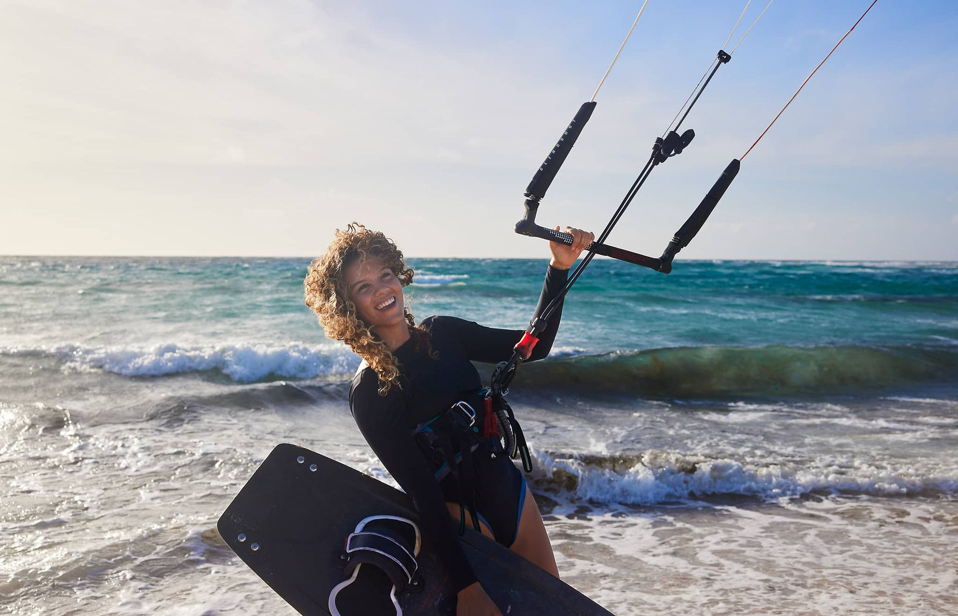 Lady doing water sports 