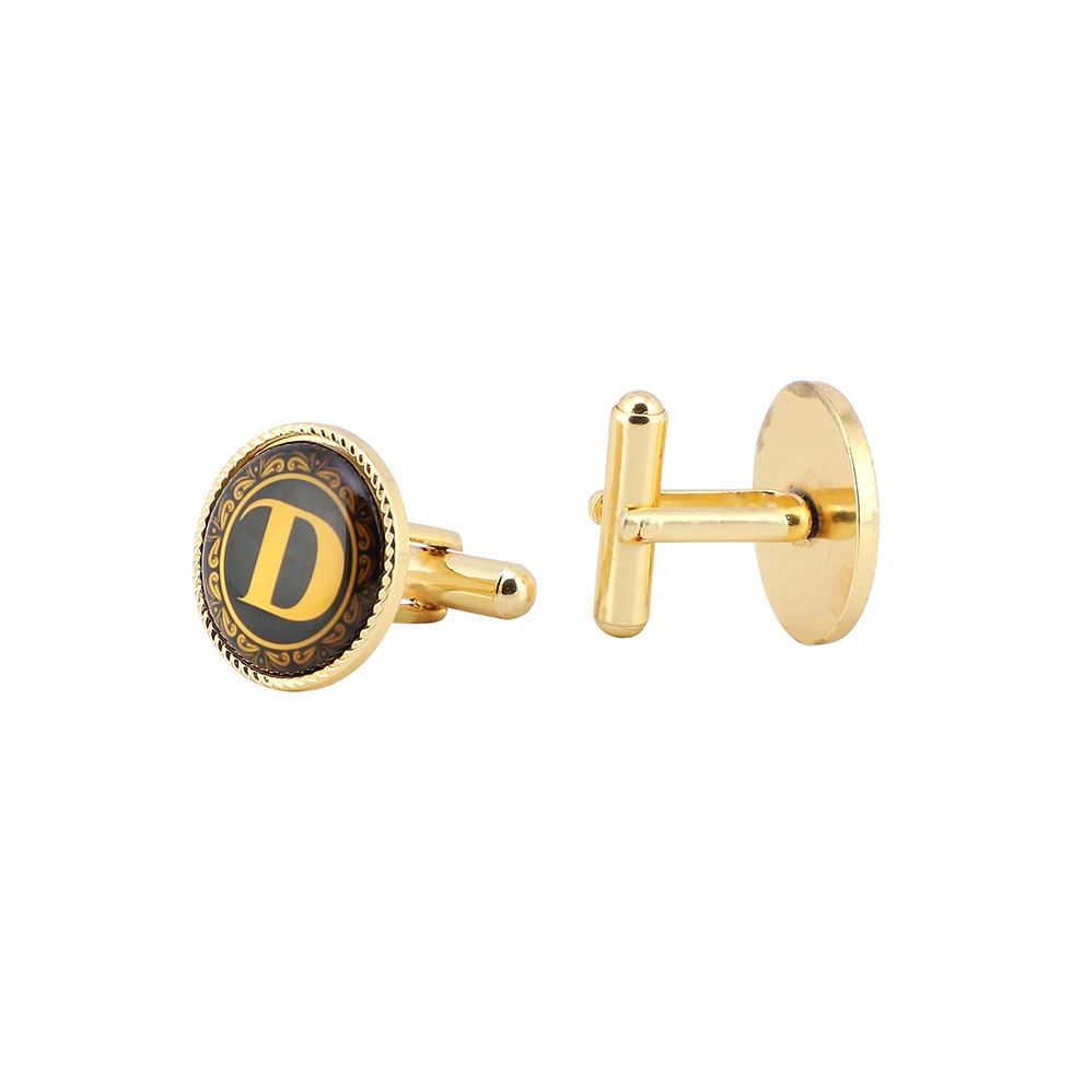 Thumbnail: Ollera Premium Collection Name Initial Alphabet D Letters Cufflinks Gift